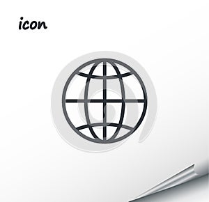 Vector icon Earth on a wrapped silver sheet