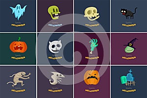 Vector icon and element for Helloween. greeting card for Happy Halloween design icon. Concept illustration. Sign and