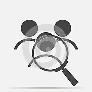 Vector icon of employee search, handhunter. Symbol of work. Job icon.Layers grouped for easy editing illustration.