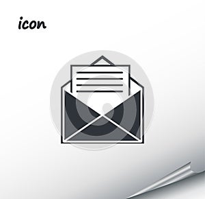 Vector icon envelope on a wrapped silver sheet