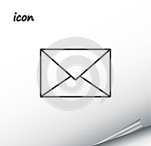 Vector icon envelope on a wrapped silver sheet