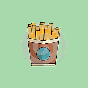 Vector Icon French Fries in minimalist style