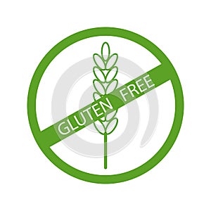 Vector icon of fries gluten. Hypoallergenic products stamp. Healthy food label. Stock image
