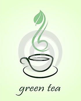 Vector icon of green tea cup.