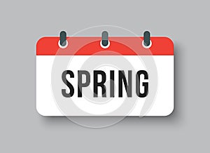 Vector icon horizontal page calendar season spring