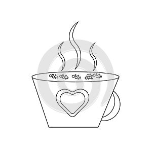Vector icon of hot coffee cup.