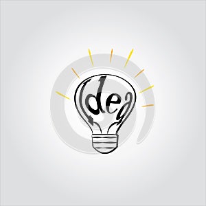 Vector or icon of idea or glowing idea bulb