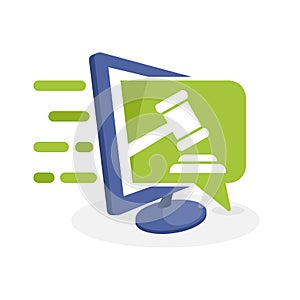 Vector icon illustration with the concept of digital communication, about the online bidding information system