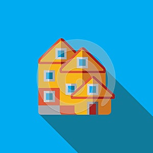 Vector icon or illustration with house in flat design style