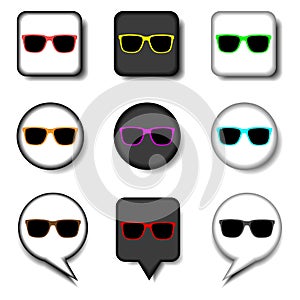 Vector icon illustration logo for set symbols beach sunglasses t