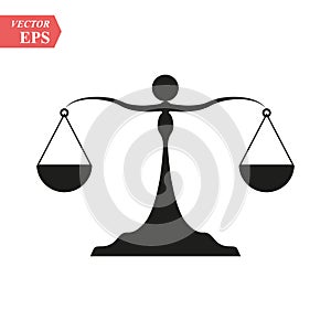 Vector icon of justice scales. Law, Attorneys Icon Vector Logo Template eps 10