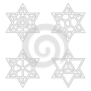 Vector icon with Kabbalah symbol Merkaba