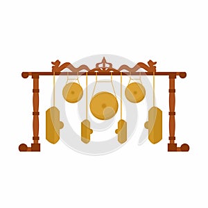 Vector icon of Kempul, a traditional javanese instrument. This is is a type of hanging gong used in Indonesian gamelan.