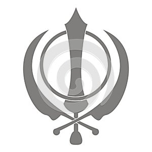 Vector icon with Khanda