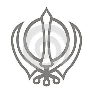 Vector icon with Khanda