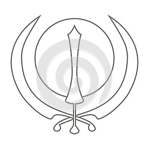 Vector icon with Khanda