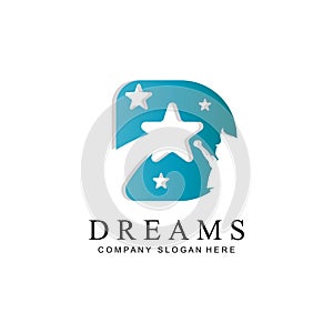 vector icon logo achieve dreams, education, star concept, children