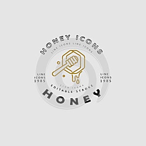Vector icon and logo honey. Editable outline stroke size
