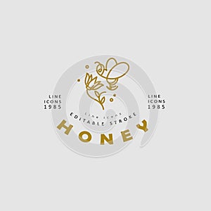 Vector icon and logo honey. Editable outline stroke size