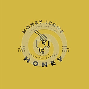 Vector icon and logo honey. Editable outline stroke size