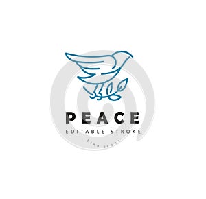 Vector icon and logo peace and charity. Editable outline stroke