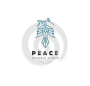 Vector icon and logo peace and charity. Editable outline stroke