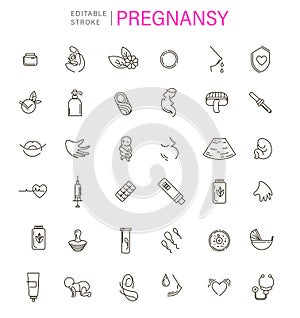 Vector icon and logo for pegnancy and gynecology photo