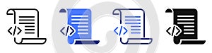 Vector icon or logo of programming code script