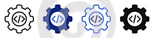 Vector icon or logo of programming and maintenance