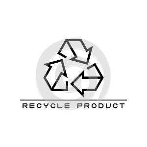 Vector icon or logo of recycling product in line style