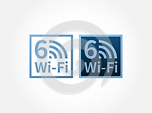 Vector icon logo of wi-fi 6 wireless communication