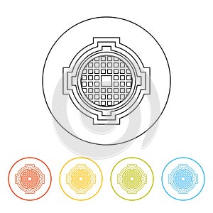 Vector icon of manhole cover