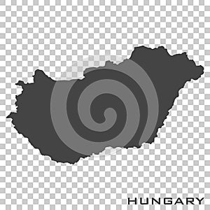 Vector icon map of Hungary on transparent background