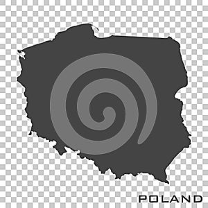 Vector icon map of Poland on transparent background