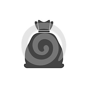 Vector icon money bag on white isolated background. Vector icon on white isolated background. Layers grouped for easy editing