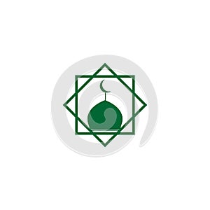 Vector icon of a mosque. Symbol of place of worship