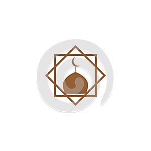 Vector icon of a mosque. Symbol of place of worship . eps 10