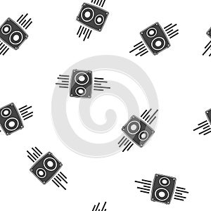 Vector icon music speaker seamless pattern on a white background