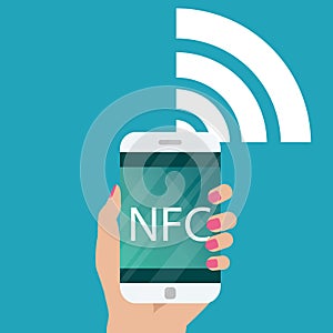 Vector icon. NFC touch payment concept.