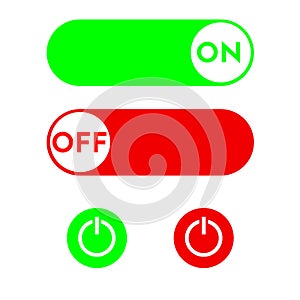 Vector icon of on and off switch.  Slide and push type