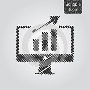 Vector icon of Online statistic concept in scribble style