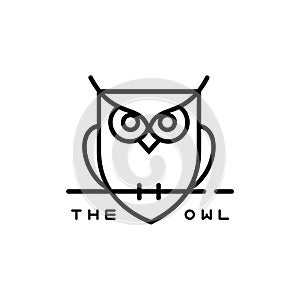 Vector icon or owl logo in thin line style