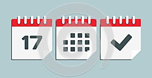 Vector icon page calendar - 17 day, agenda, done