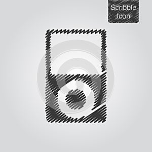 Vector icon of Portable player in scribble style