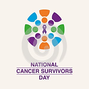 Vector Icon of Purple Ribbon. National Cancer Survivors Day Design Concept, perfect for social media post templates, posters, gree