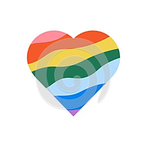 Vector icon of rainbow heart, lgbt community sign