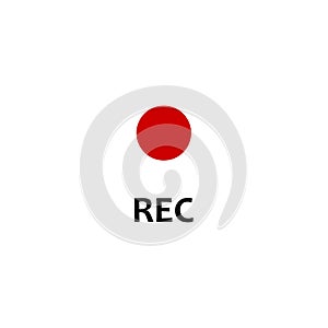 Vector icon rec on white isolated background