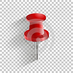 Vector icon red push pin.