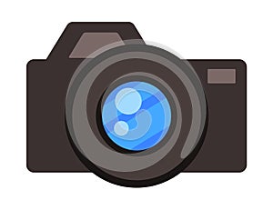 Vector icon of reflex or digital camera for shooting photo or video isolated at white background