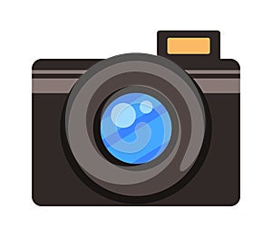 Vector icon of reflex or digital camera for shooting photo or video isolated at white background